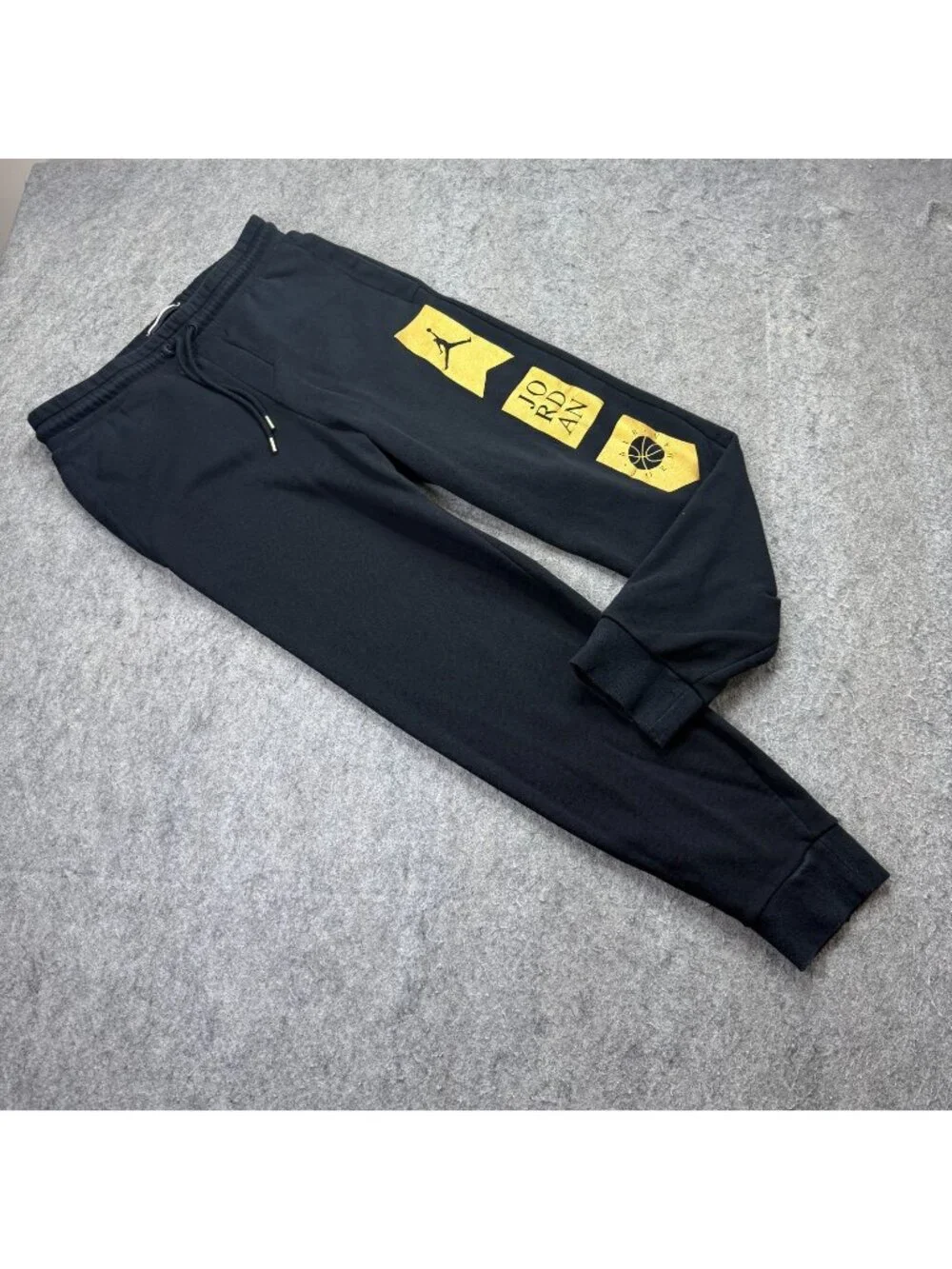 Jordan AJ Remastered Jogger Pant Men XS Black Gold HBR Fleece 28